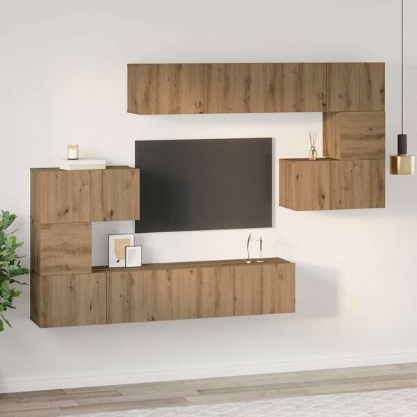 TV szekrény garnitúra 8 pcs Artisan tölgy Faanyag