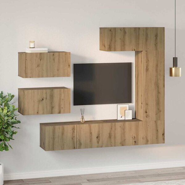 TV szekrény garnitúra 6 pcs Artisan tölgy Faanyag