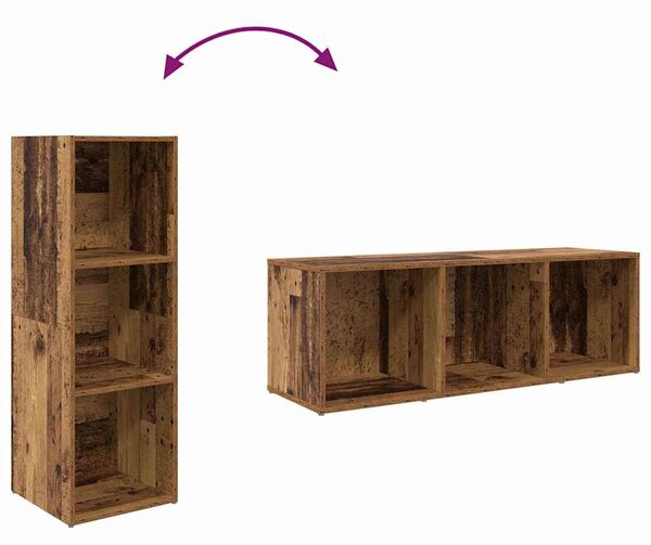 TV szekrény 3 pcs Barna 107 x 35 x 37 cm Faanyag