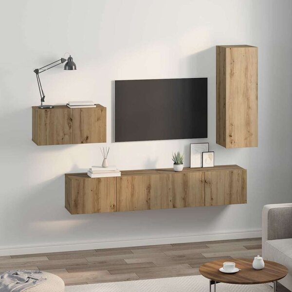 TV szekrény garnitúra 4 pcs Artisan tölgy Faanyag