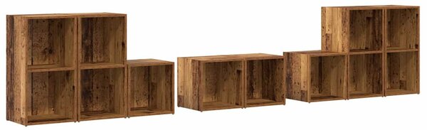 TV Szekrény Szett 8 pcs Öreg fa 37 x 35 x 72 cm Faanyag