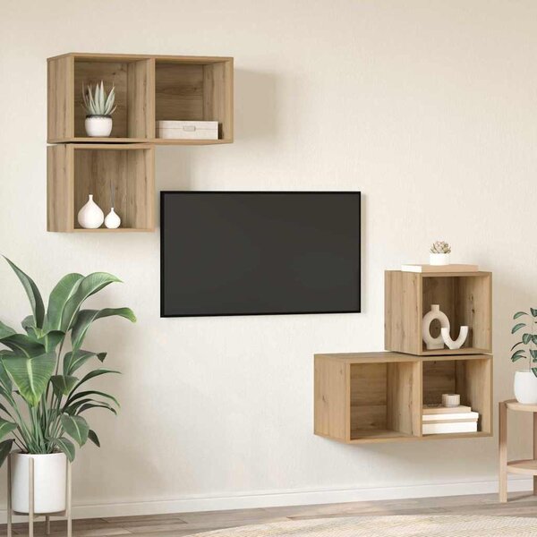 TV szekrény garnitúra 4 pcs Artisan tölgy Faanyag