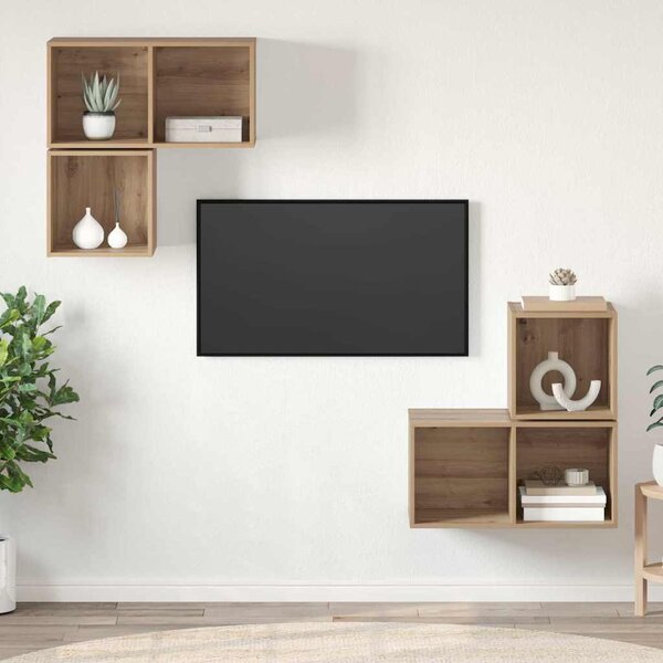 TV szekrény garnitúra 4 pcs Artisan tölgy Faanyag