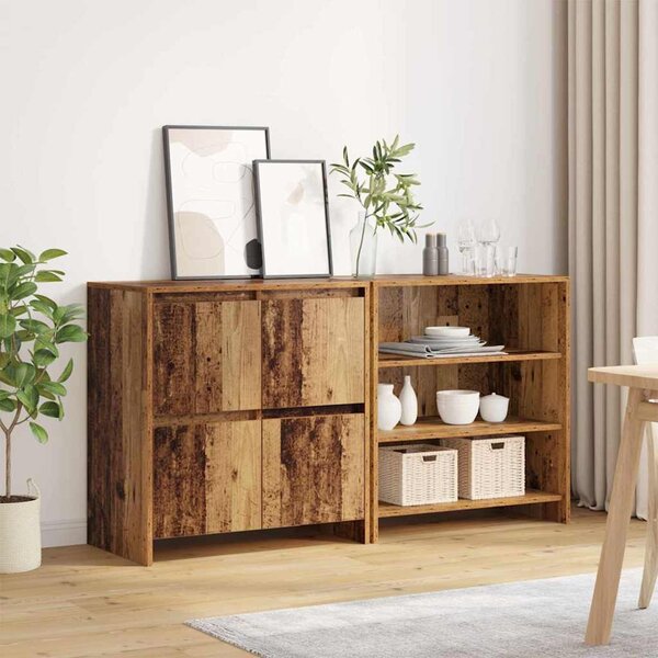 Oldalszekrények 2 pcs Régi fa 70 x 41 x 75 cm Faanyag