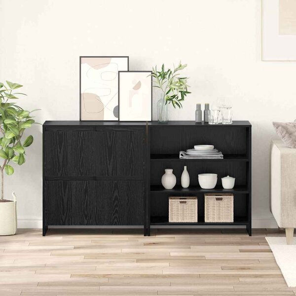 Oldalszekrények 2 pcs Musta tammi 70 x 41 x 75 cm Faanyag