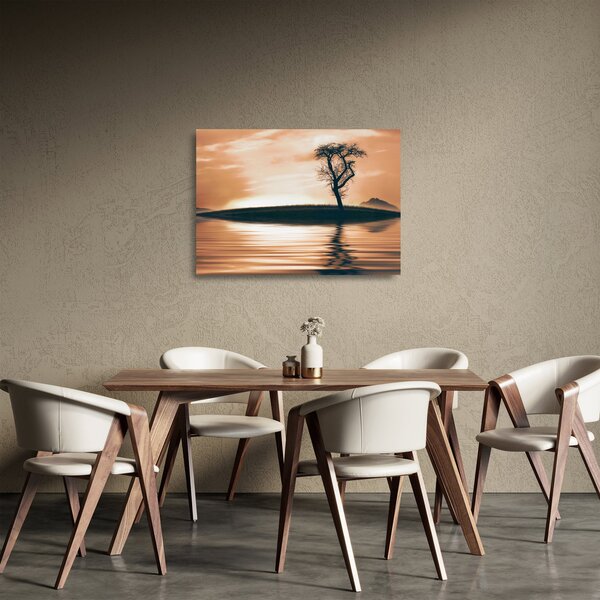 Egy fa képe egy szigeten (üvegen) (70x50 cm)