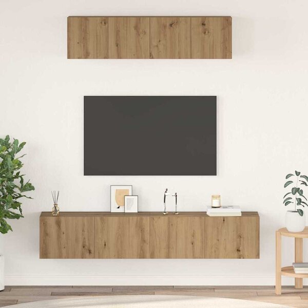 TV szekrény garnitúra 4 db Artisan tölgy Szerelt Fa