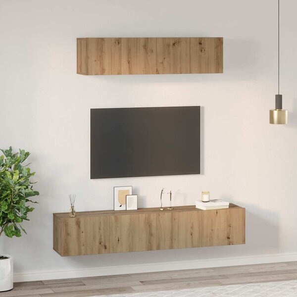 TV szekrény garnitúra 4 db Artisan tölgy Szerelt Fa