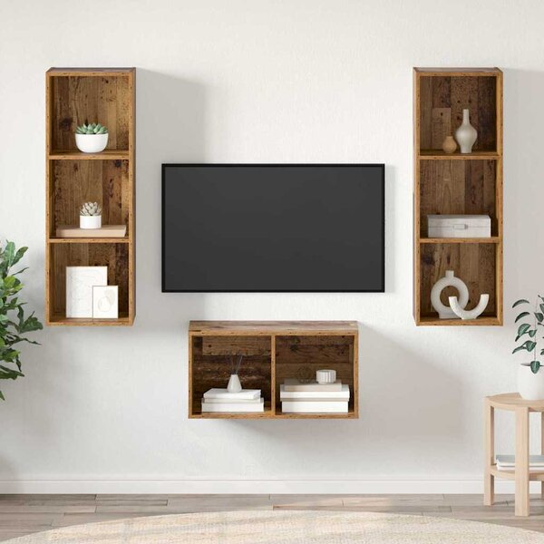TV szekrény garnitúra Régi fa 37 x 37 x 107 cm Faanyag