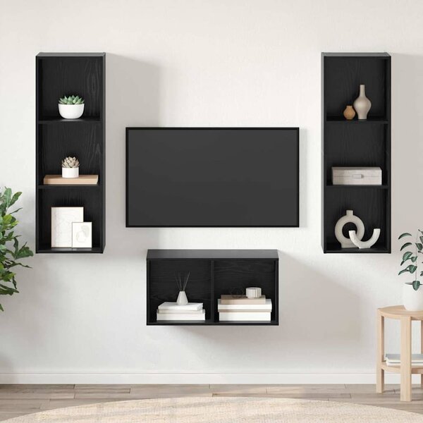 TV szekrény garnitúra Musta tammi 37 x 37 x 107 cm Faanyag