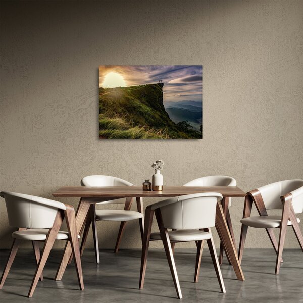Egy nő képe a sziklán (üvegen) (70x50 cm)