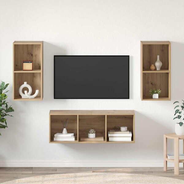 TV szekrény garnitúra 3 pcs Artisan tölgy Faanyag