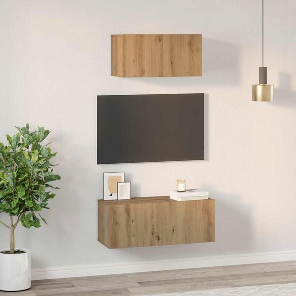 TV szekrény garnitúra 2 pcs Artisan tölgy Faanyag