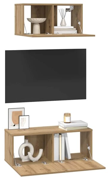 TV szekrény garnitúra 2 pcs Artisan tölgy Faanyag