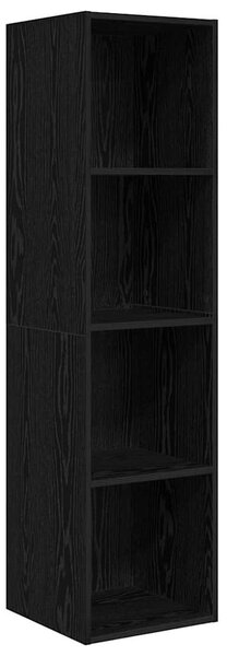 TV szekrény 2 pcs Fekete 37 x 37 x 142.5 cm Faanyag