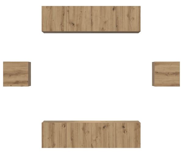 TV szekrény garnitúra 6 pcs Artisan tölgy Faanyag