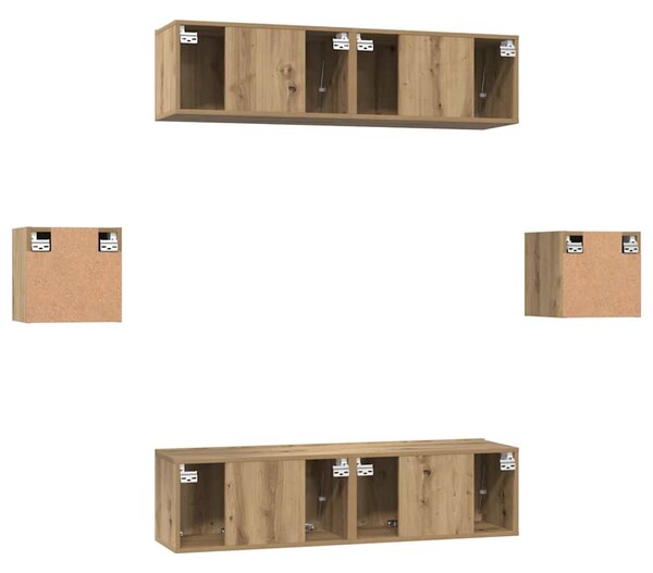 TV szekrény garnitúra 6 pcs Artisan tölgy Faanyag