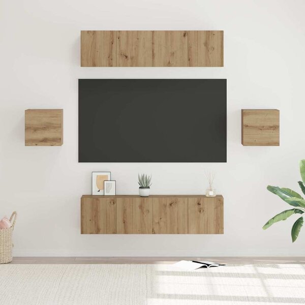 TV szekrény garnitúra 6 pcs Artisan tölgy Faanyag