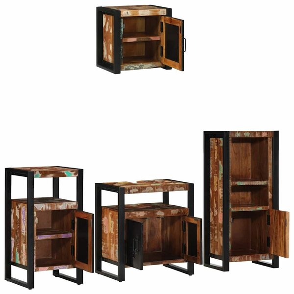 Fürdőszoba bútor szett 4 pcs Szilárd Újrahasznosított Fa