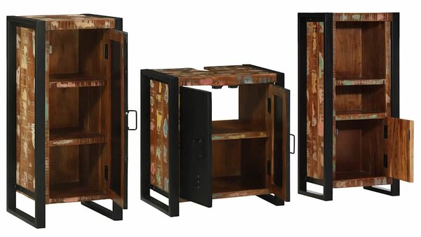 Fürdőszoba bútor szett 3 pcs Szilárd Újrahasznosított Fa