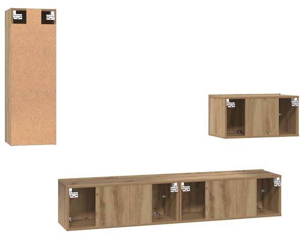 Fali TV Szekrény Falra szerelhető 4 pcs Artisan tölgy Faanyag