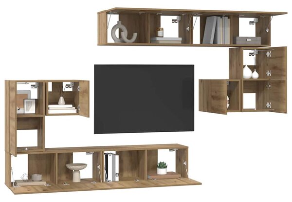 TV egységek 4 db Artisan tölgy Szerelt fa