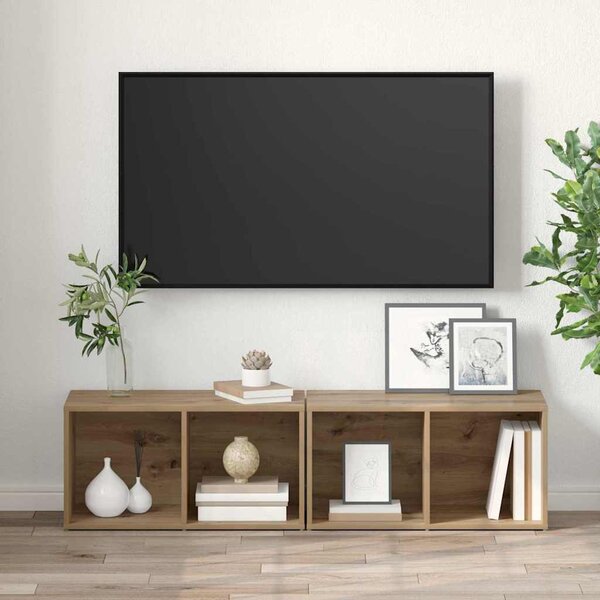 TV szekrény garnitúra 2 pcs Artisan tölgy Faanyag