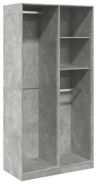 Betonszürke szerelt fa ruhásszekrény 100 x 50 x 200 cm