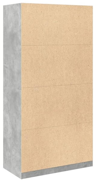 Betonszürke szerelt fa ruhásszekrény 100 x 50 x 200 cm