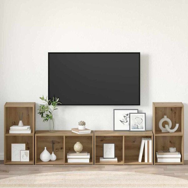 TV szekrény garnitúra 4 pcs Artisan tölgy Faanyag