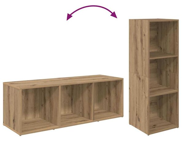 TV szekrény 4 pcs kézműves tölgy 37 x 35 x 107.5 cm Műanyag Fa
