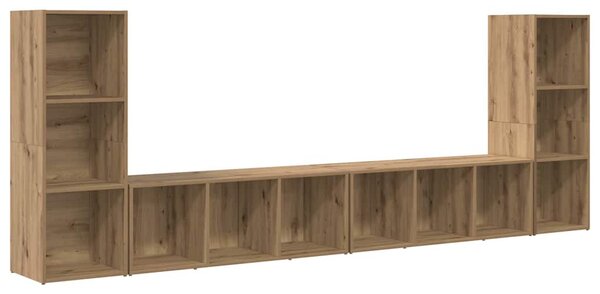TV szekrény 4 pcs kézműves tölgy 37 x 35 x 107.5 cm Műanyag Fa