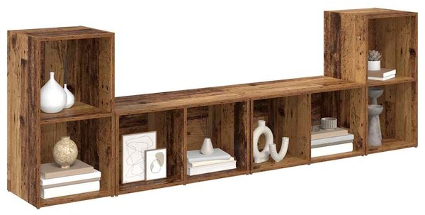 TV szekrény garnitúra 4 pcs Régi fa 37 x 35 x 72 cm Faanyag
