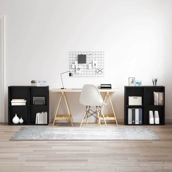 TV szekrény garnitúra 4 pcs Musta tammi 37 x 35 x 72 cm Faanyag