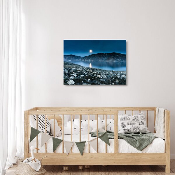 Egy éjszakai táj képe, Izland (üvegen) (70x50 cm)