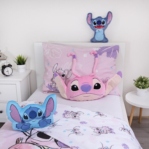 Fleece gyerek párna 41x32 cm Lilo and Stitch "Angel Pink" – Jerry Fabrics