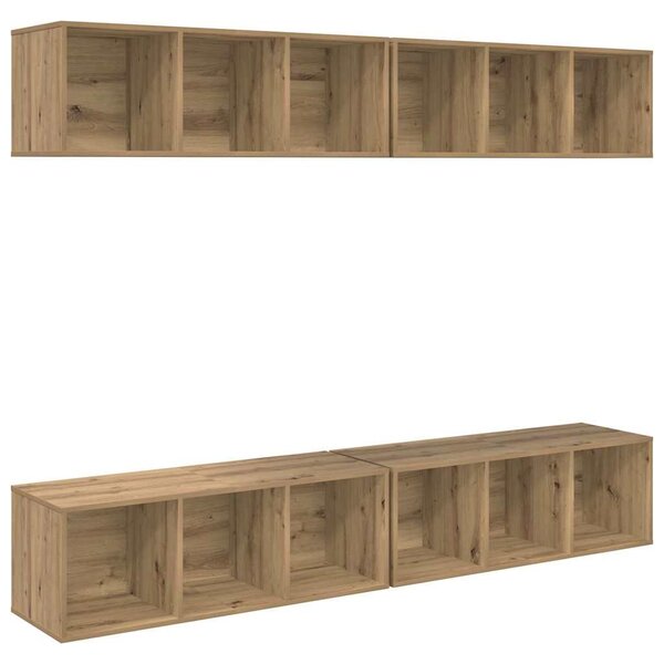 Fali TV Szekrény 4 pcs kézműves tölgy 37 x 37 x 107.5 cm