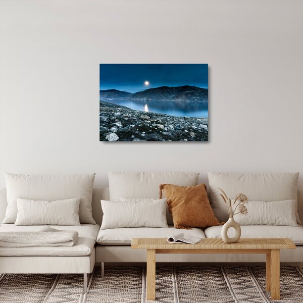 Egy éjszakai táj képe, Izland (üvegen) (70x50 cm)