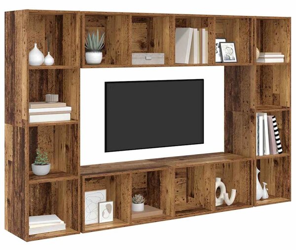 TV szekrény 4 pcs Barna 37 x 37 x 142.5 cm Faanyag