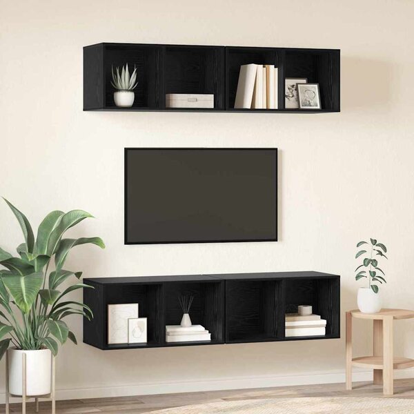 TV szekrény garnitúra 4 pcs Fekete tölgy 37 x 37 x 72 cm