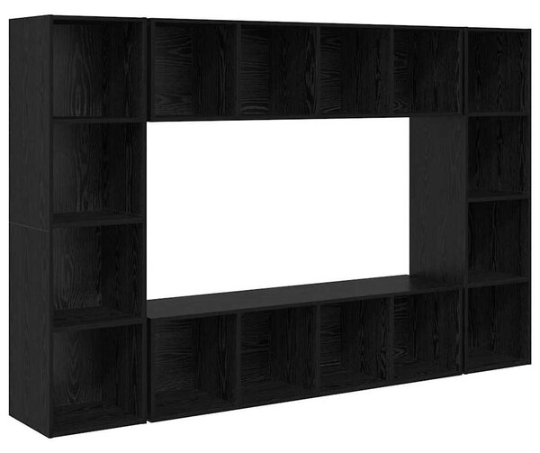 TV szekrény 4 pcs Fekete 37 x 37 x 142.5 cm Faanyag