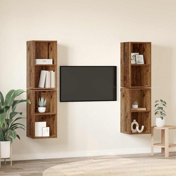 TV szekrény garnitúra 4 pcs Öreg fa 37 x 37 x 72 cm Faanyag