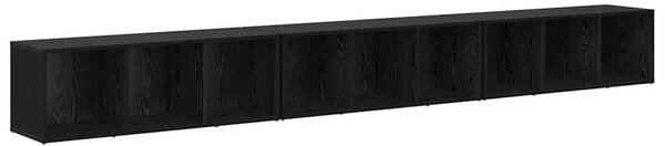 TV szekrény 3 pcs Musta tammi 37 x 35 x 107.5 cm Műanyag Fa
