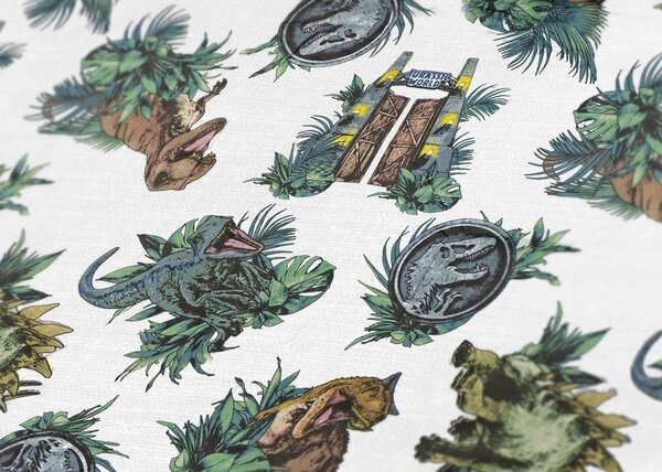Jerry Fabrics Jurassic World mintás gumis lepedő - 90 x 200 cm