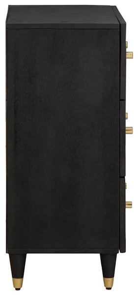 Széf fiókkal 2 pcs Fekete 60 x 33 x 75 cm Tömör Mangófát