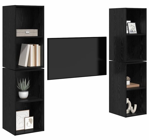TV szekrény garnitúra 4 pcs Fekete tölgy 37 x 37 x 72 cm