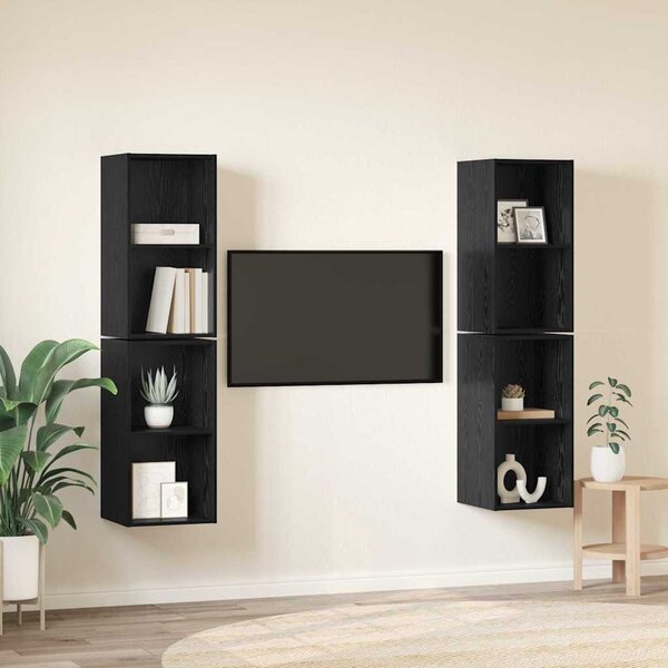 TV szekrény garnitúra 4 pcs Fekete tölgy 37 x 37 x 72 cm