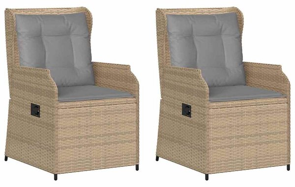 Kerti pad 2 pcs Bézs polirattan