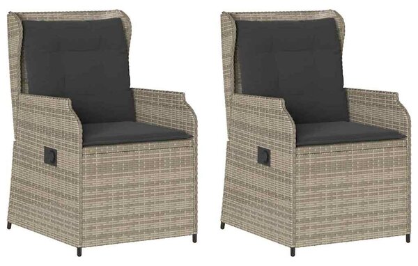 Kerti pad 2 pcs Világosszürke polirattan