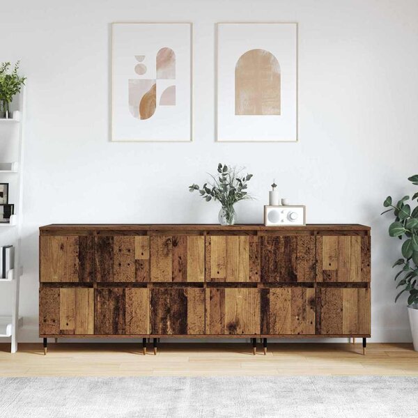 Oldalszekrények 3 pcs Régi fa 180 x 35 x 70 cm Faanyag